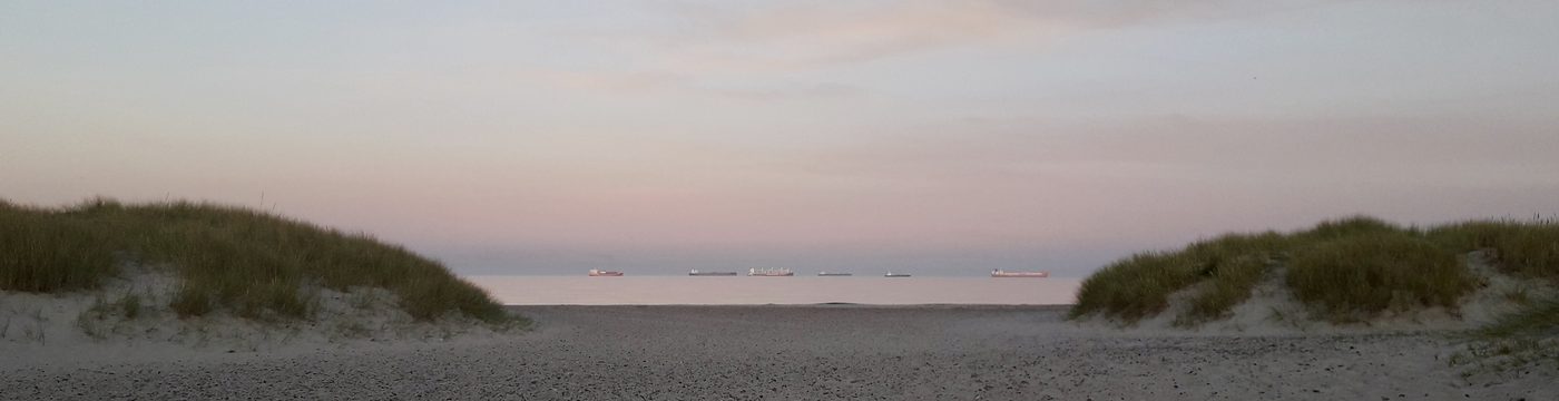 Sønderstrand ved Skagen i skumringen